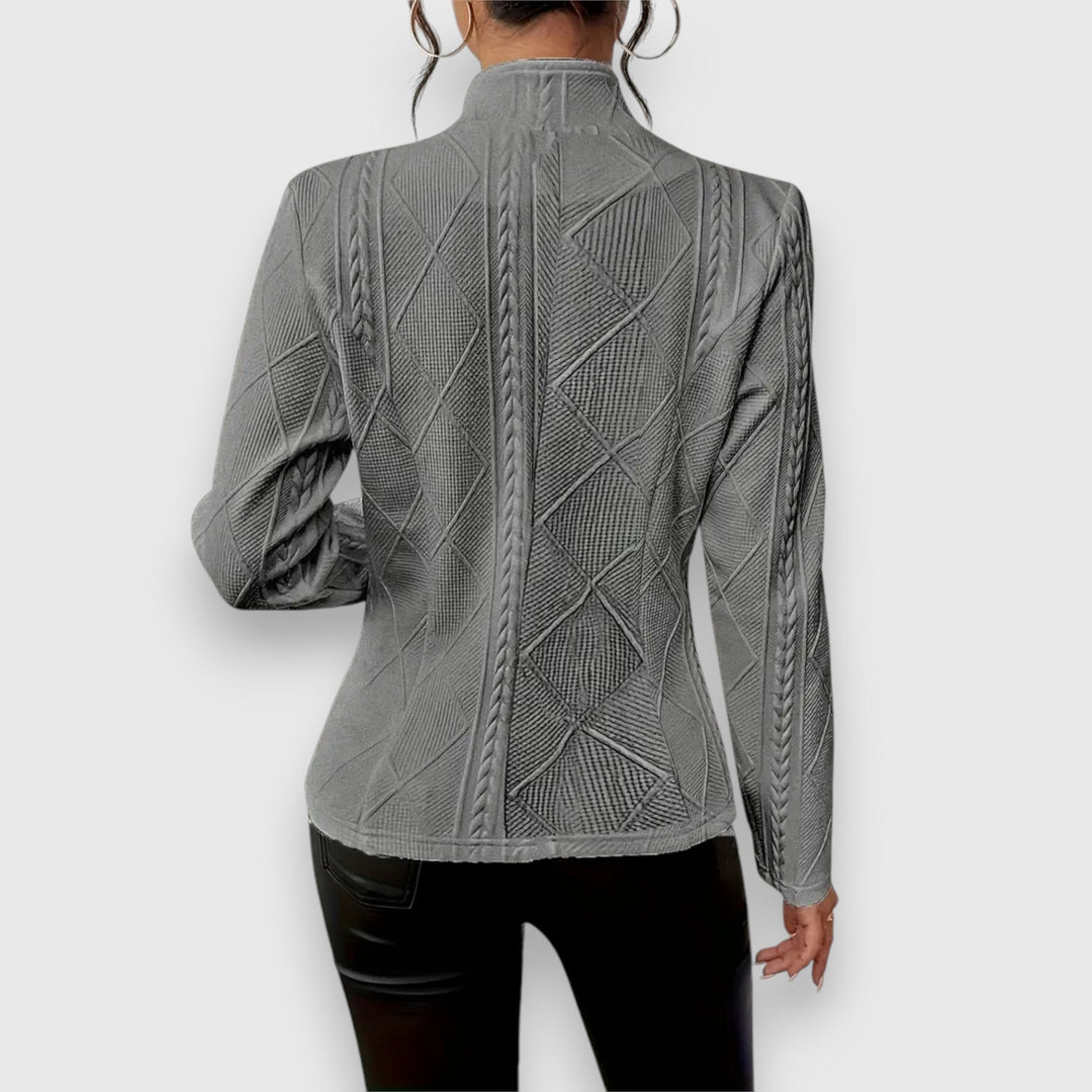 Drune | Ärmel Gestrickter Blazer für Den Winter Knopfschluss