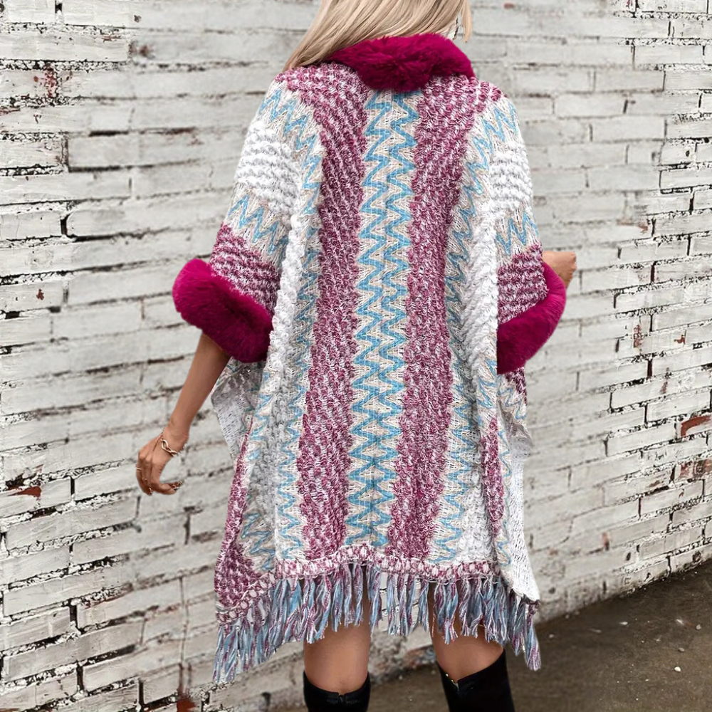 Drune | Stilvolle Fransen Cape Stiefelette für Damen Perfekt für den Herbst