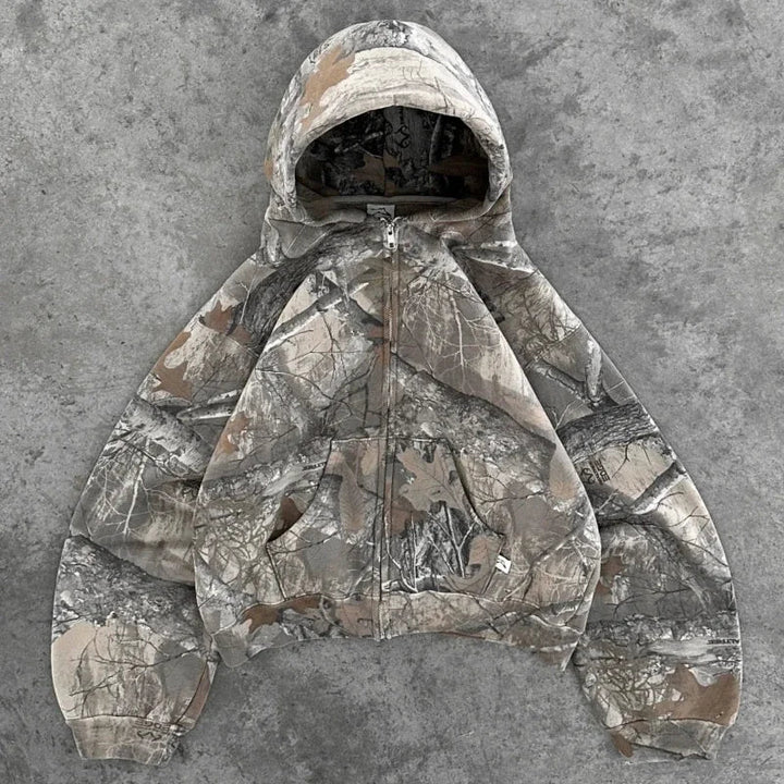Drune | Retro Unisex Hoodie mit Camouflage-Muster