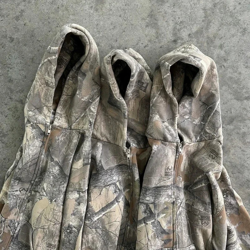 Drune | Retro Unisex Hoodie mit Camouflage-Muster