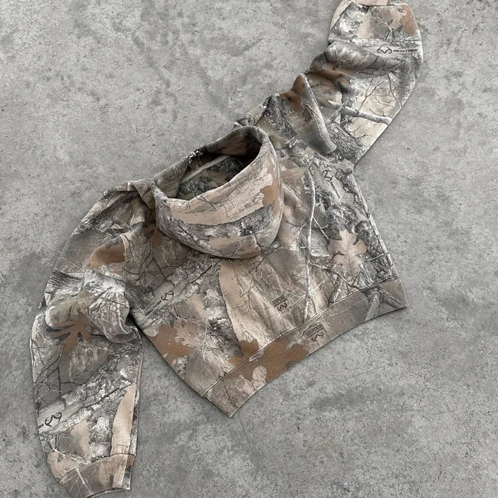 Drune | Retro Unisex Hoodie mit Camouflage-Muster