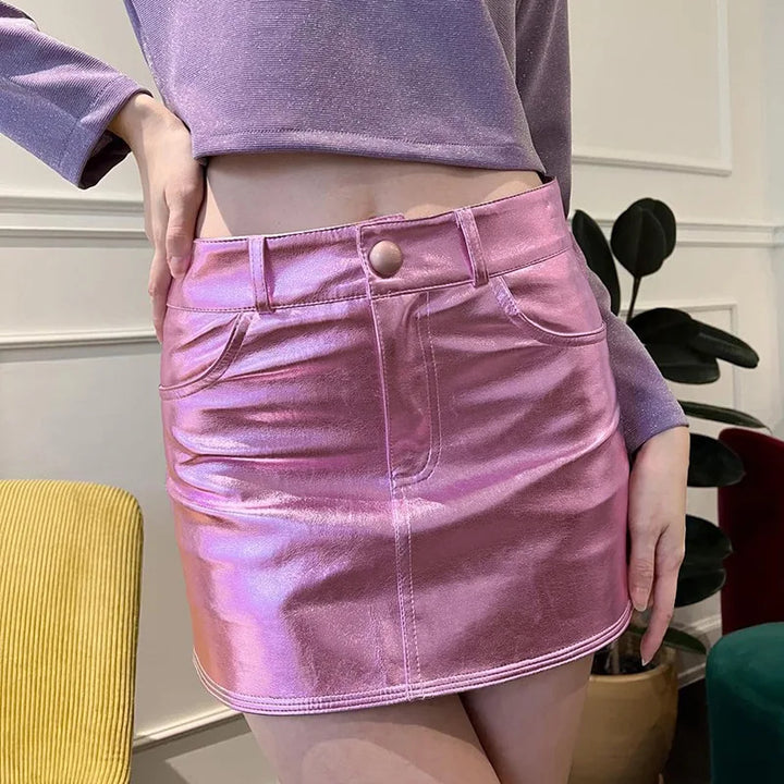 Drune - Leuchtender Minirock im Metallic-Look