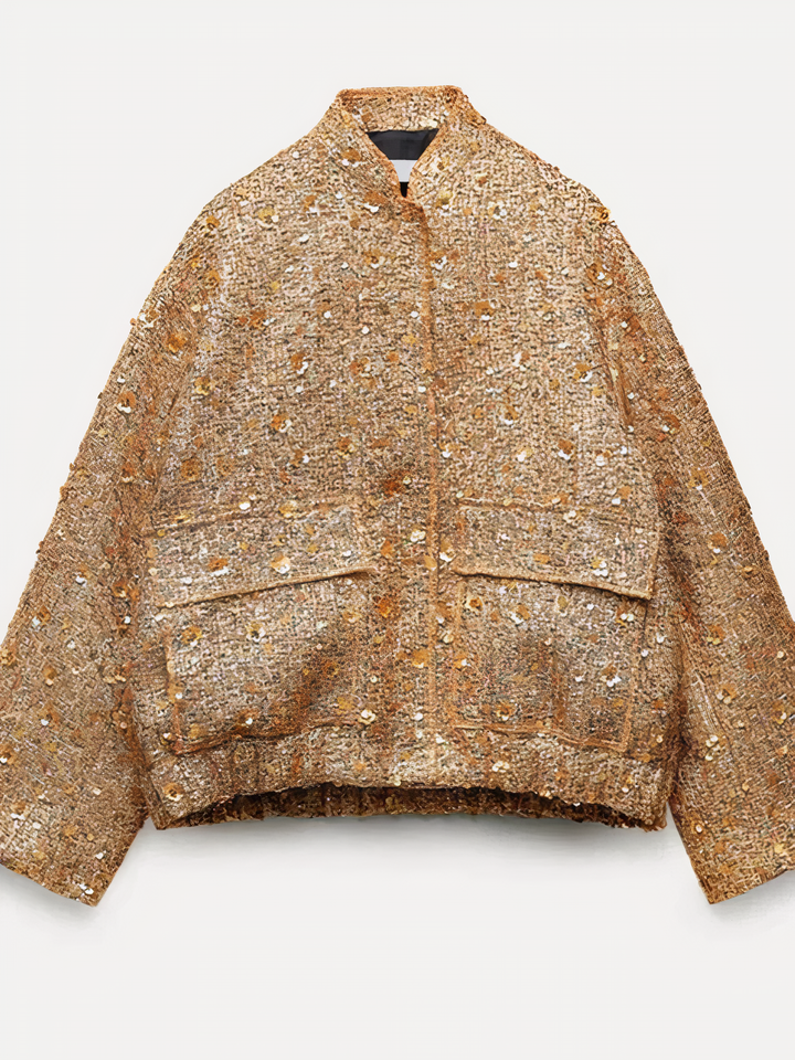 Drune | Goldene Paillettenjacke