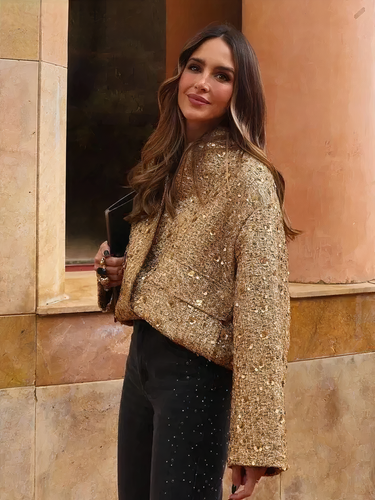 Drune | Goldene Paillettenjacke
