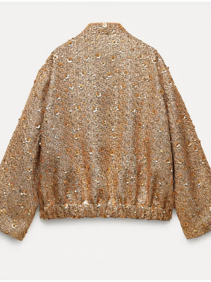 Drune | Goldene Paillettenjacke
