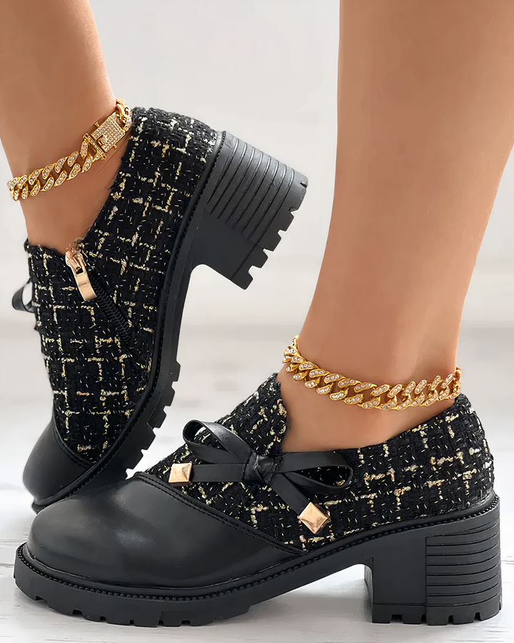 Stylische Blockabsatzschuhe mit Schleifendetails - Florina Drune