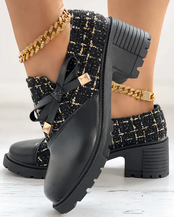 Stylische Blockabsatzschuhe mit Schleifendetails - Florina Drune