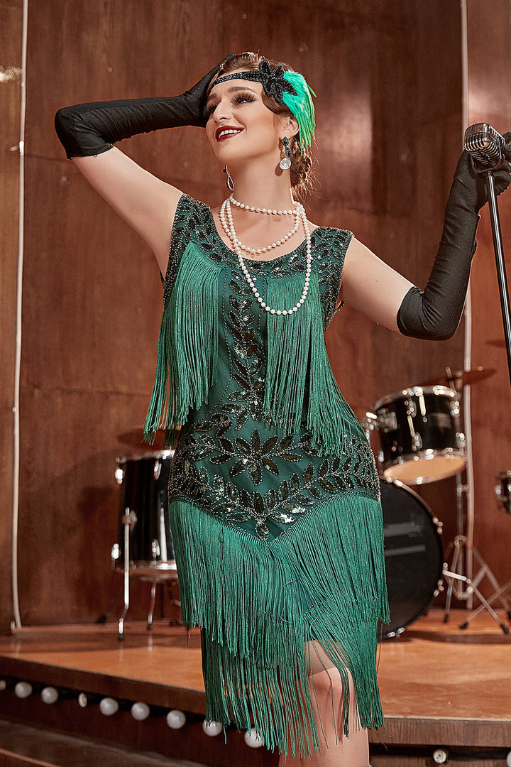 Elegantes Charleston-Paillettenkleid mit Hapsut-Schnitt für Festliche Anlässe | Drune
