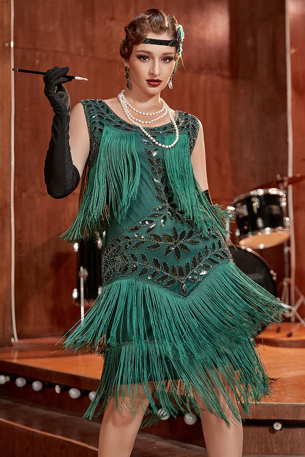 Elegantes Charleston-Paillettenkleid mit Hapsut-Schnitt für Festliche Anlässe | Drune