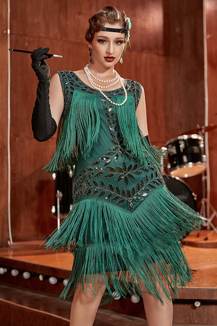 Elegantes Charleston-Paillettenkleid mit Hapsut-Schnitt für Festliche Anlässe | Drune