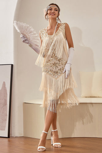 Elegantes Charleston-Paillettenkleid mit Hapsut-Schnitt für Festliche Anlässe | Drune