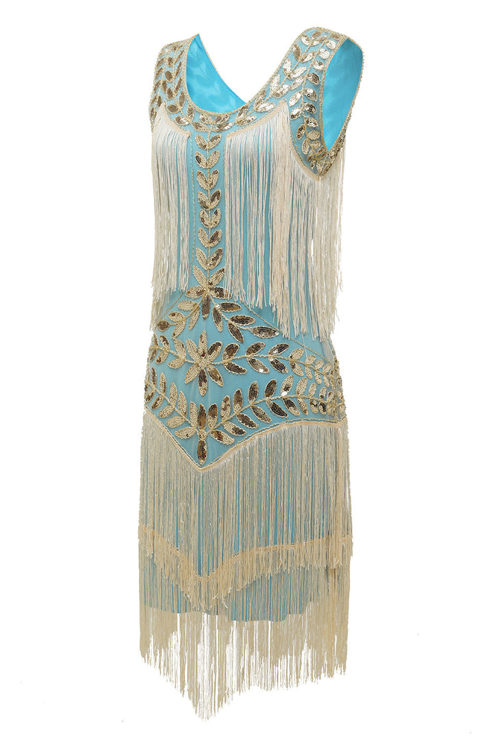 Elegantes Charleston-Paillettenkleid mit Hapsut-Schnitt für Festliche Anlässe | Drune