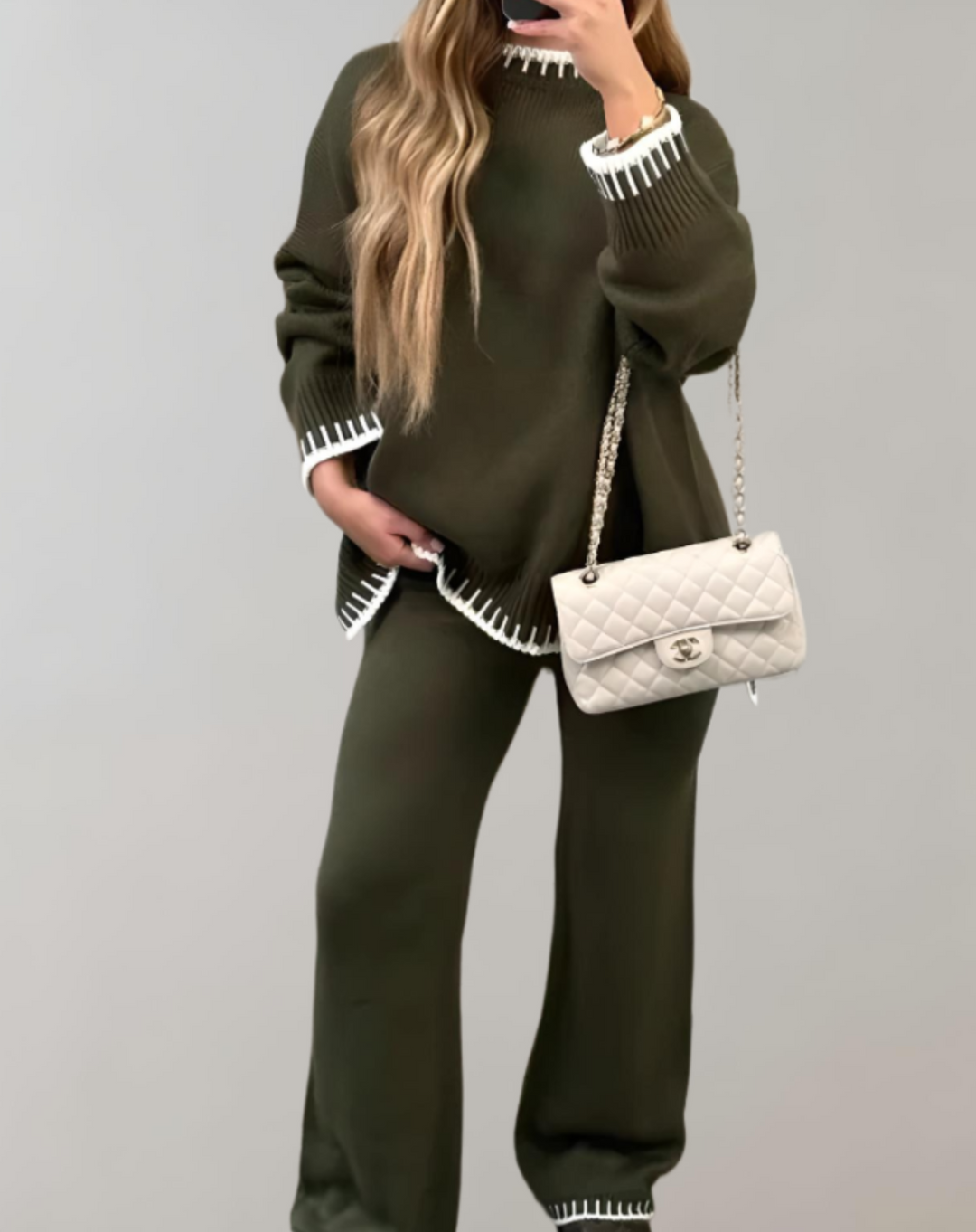 Drune | Zweiteiliges Set mit gestricktem Oberteil und weiter Hose