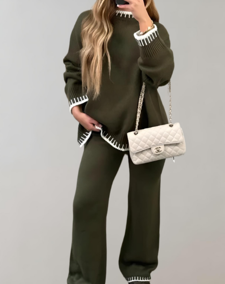 Drune | Zweiteiliges Set mit gestricktem Oberteil und weiter Hose