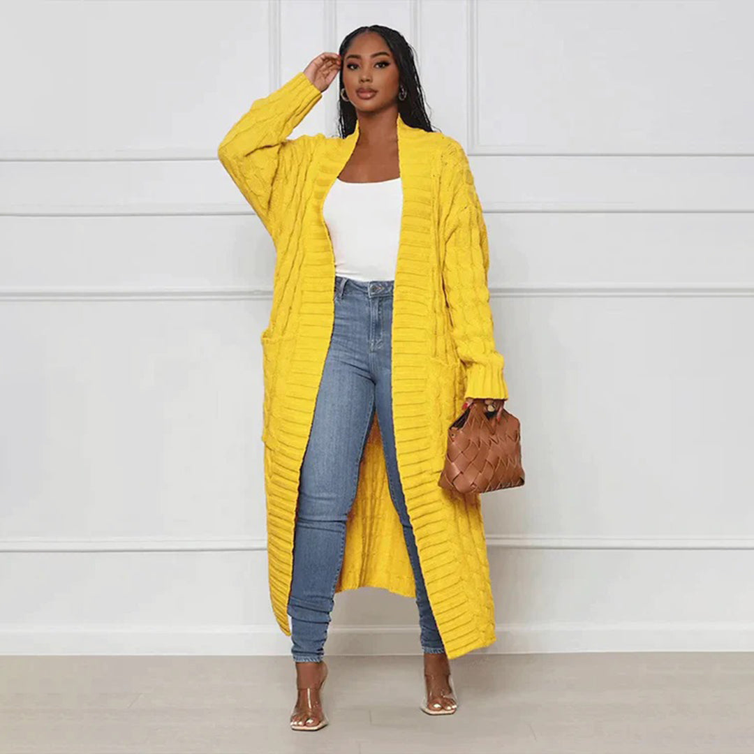 Drune | Langer Cardigan Klassischer zeitloser Stil Ideal für den Winter