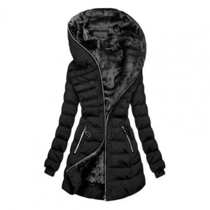 Drune | Damen Lange Zip Hoodie Gefüttert Jacke