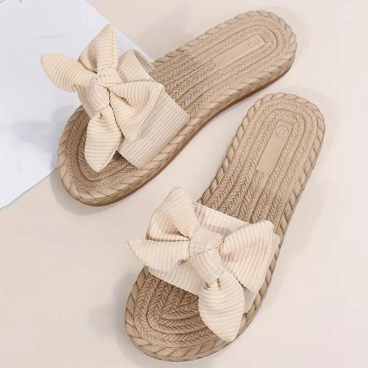Drune | Bowknot Pantoffeln Flache Slip-On Sandalen für Frauen