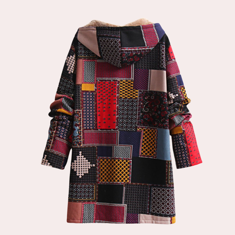 Drune | hoodie fleece jack - trendige warme patchwork Außenbekleidung