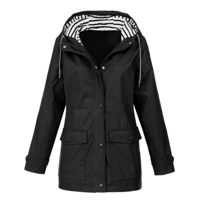Drune | Damen-Übergangsjacke mit gestreifter Kapuze