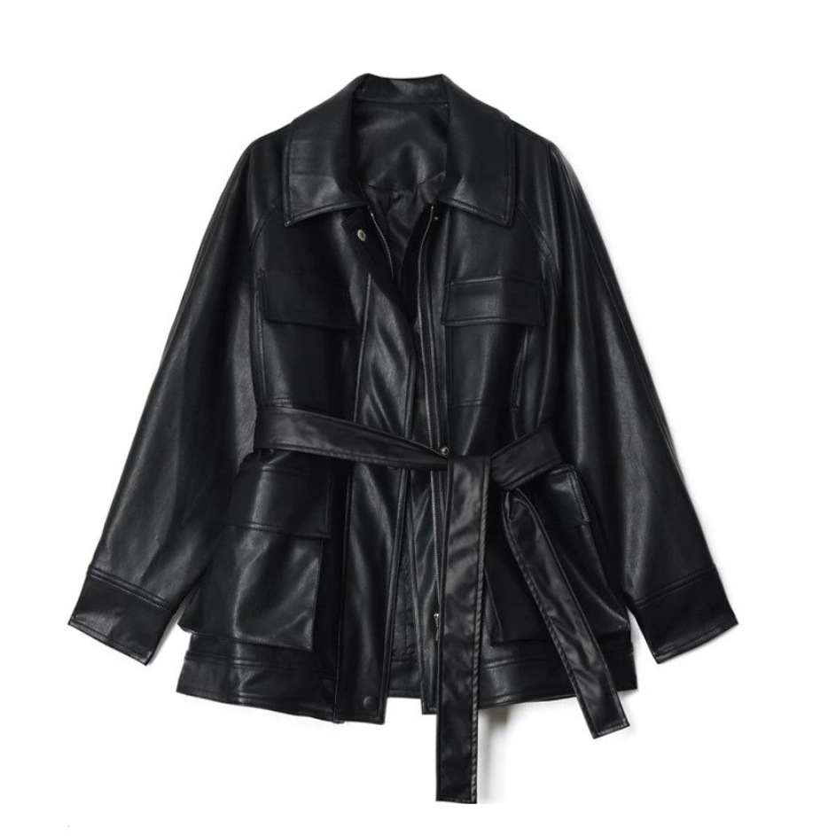 Drune | Damen Lederjacke mit lockerem Schnitt