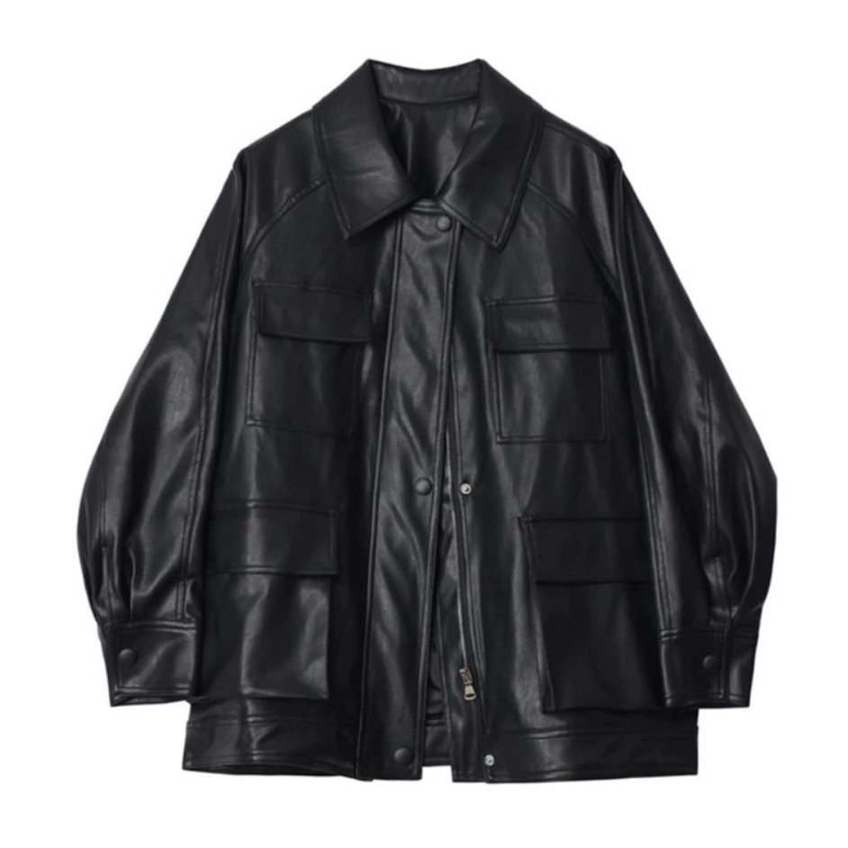 Drune | Damen Lederjacke mit lockerem Schnitt