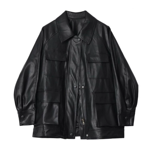 Drune | Damen Lederjacke mit lockerem Schnitt