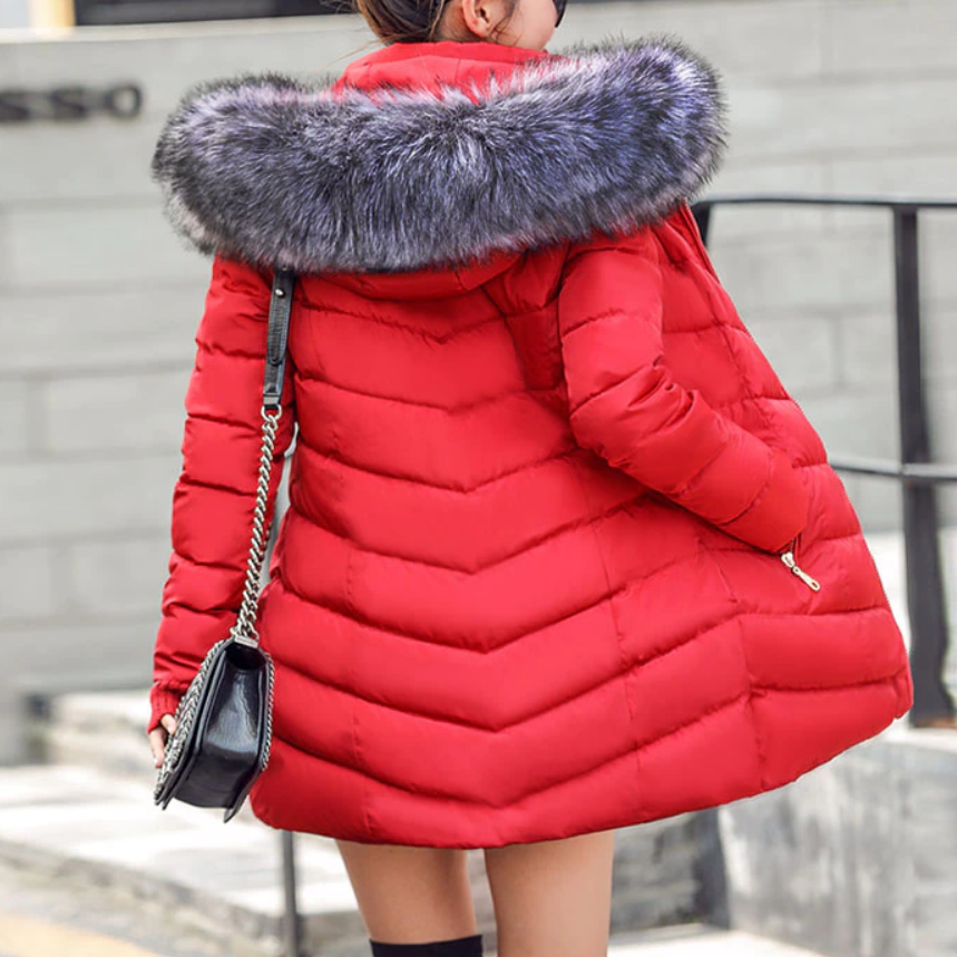 Drune | Gesteppte Damen Winterjacke mit Fell