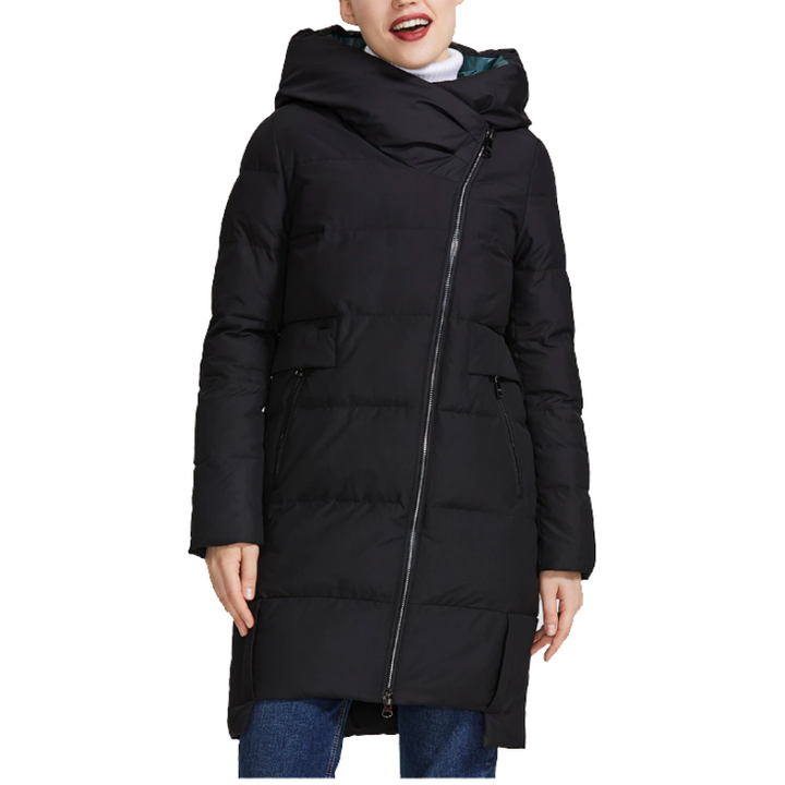 Drune | Damen Winterjacke mit asymmetrischem Verschluss
