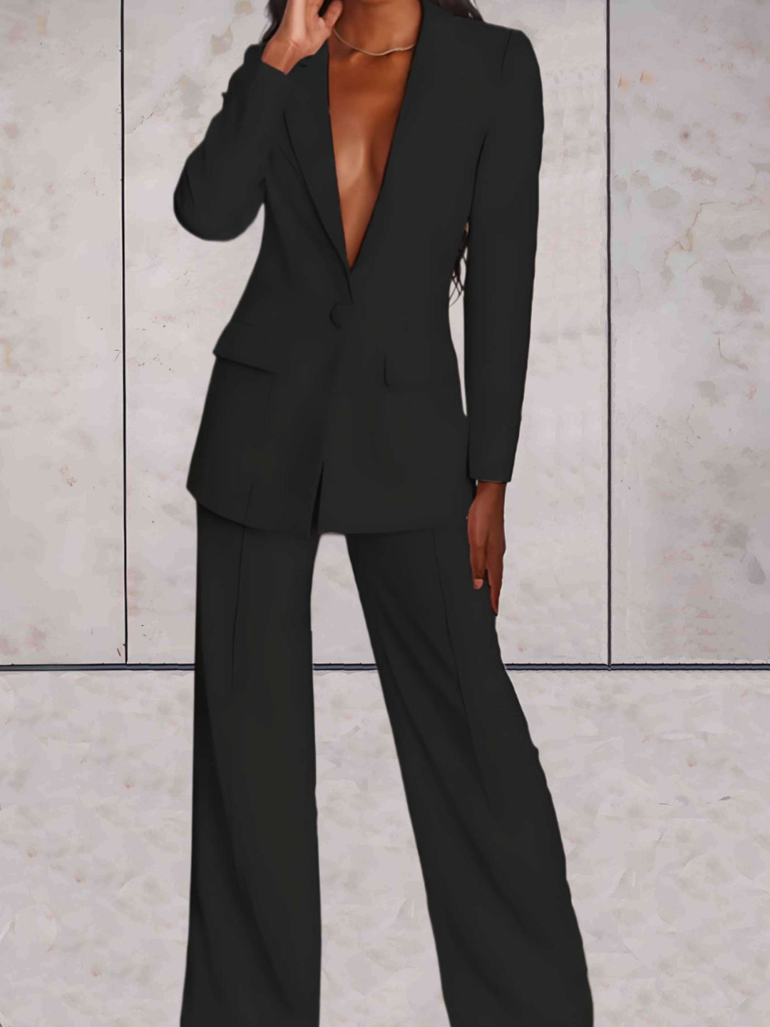 Drune | Damenanzug 2-teilig - Eleganter Blazer und weite Hose Set