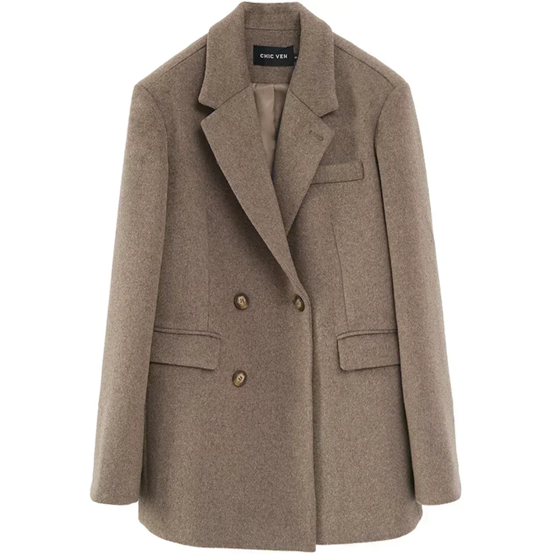 Drune | Damen Blazer - Woll Mittellange Jacke