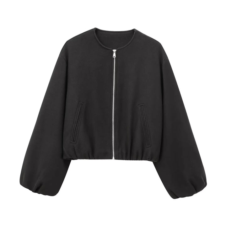 Drune | Damen Bomberjacke mit Reißverschluss und elastischer Passform