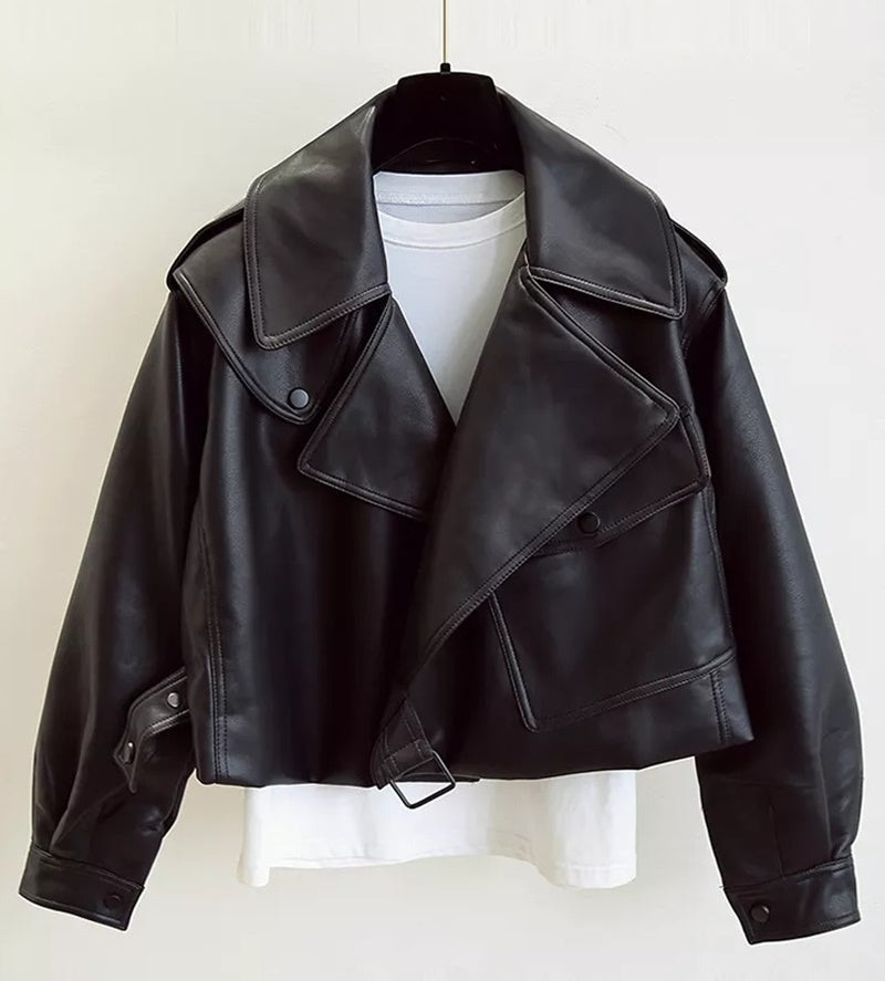 Drune | Kurzes Damenjackett - Eine lässige Lederjacke für Damen