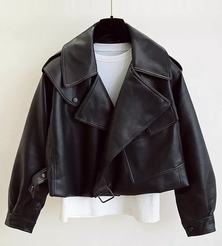 Drune | Kurzes Damenjackett - Eine lässige Lederjacke für Damen
