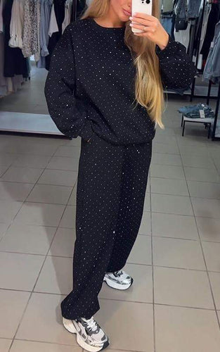 Drune | Funkelnd Bequem Jogginganzug Damenbekleidung