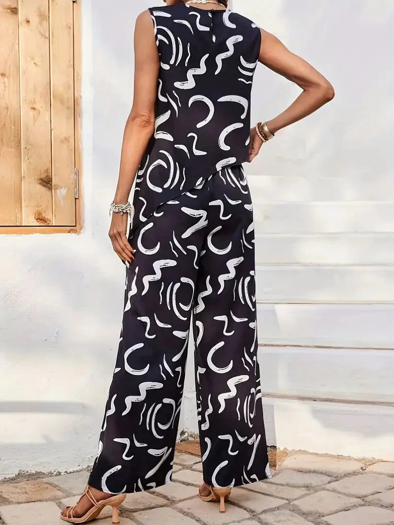 Drune | Set Weites Bein Hohe Taille Passendes Set Damenbekleidung