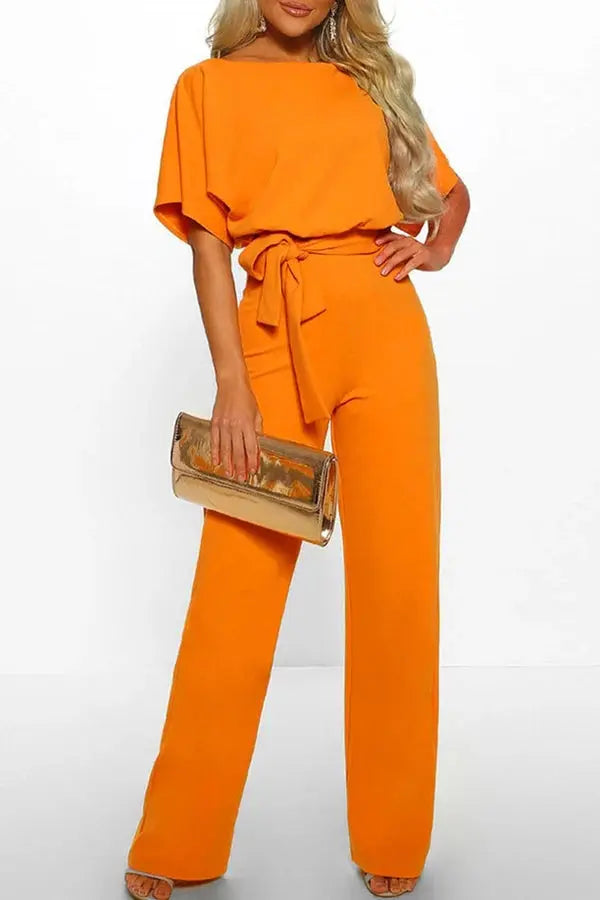 Drune | Eleganter Jumpsuit mit weitem Bein und Taillengürtel