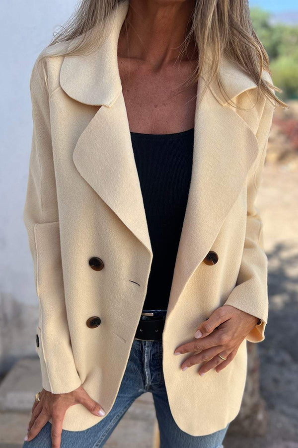 Drune | Farbe Revers Langarm Knopf Freizeitjacke
