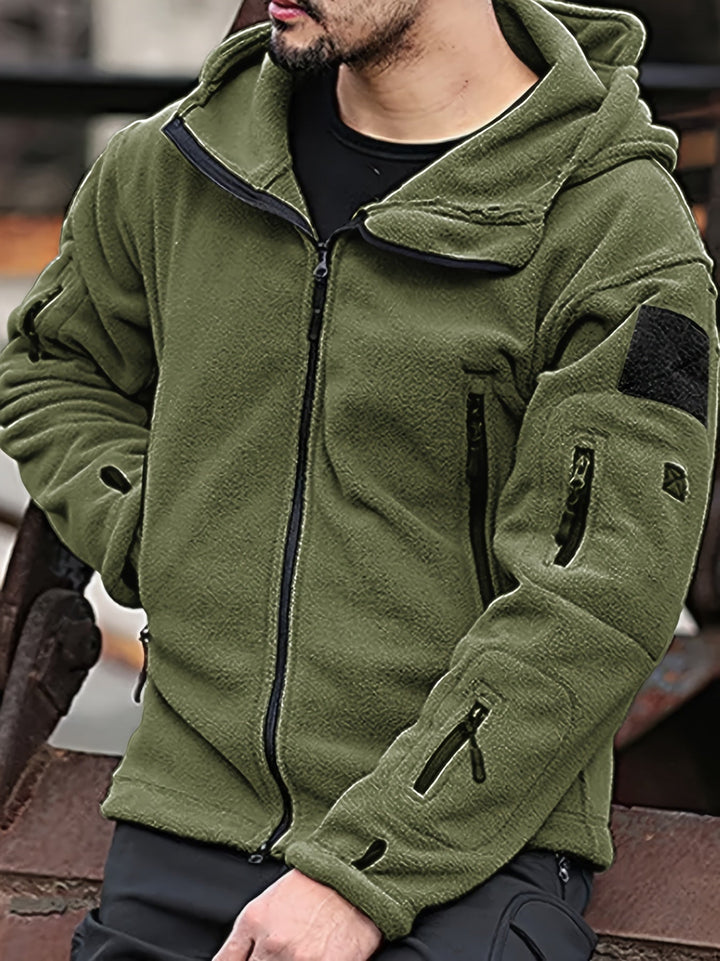 Drune | Fleece-Reißverschluss-Winddichte Outdoorjacke Für Herren - Perfekt für Outdoor-Aktivitäten