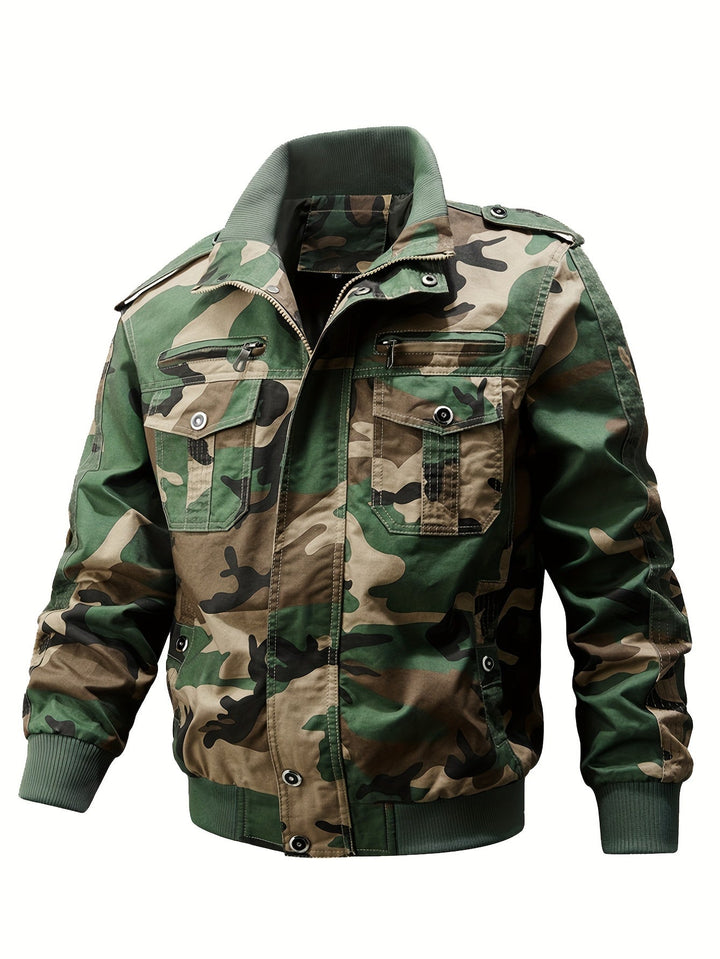 Drune | camouflage-pilotjacke mit mehreren taschen für männer - perfekt für outdoor-aktivitäten
