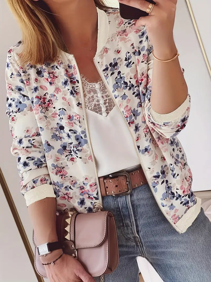 Drune | Bomberjacke Mit Blumenmuster