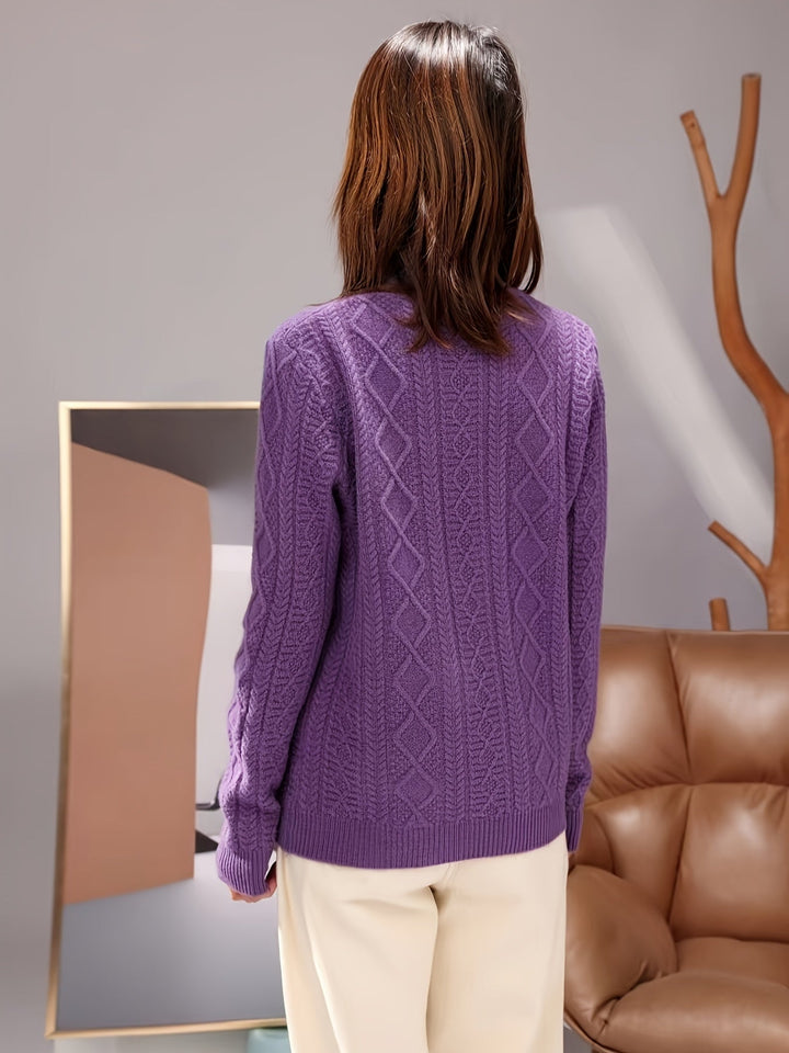 Drune |  Wollstrickpullover mit gemütlichen langen Ärmeln Pullover Damen - Perfekt für Freizeitkleidung