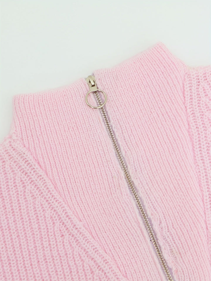 Drune | Damen Strickpullover mit Zipper – Weicher Half-Zip Sweater im lässigen Stil