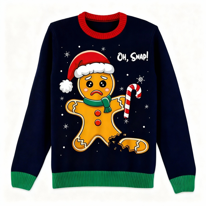 Drune | Weihnachtsmuster Druck Urlaubs-Pullover - Absichtlich Festlicher Eigenart
