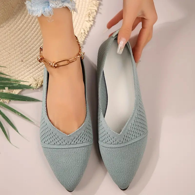 Drune | Atmungsaktive, Strick, Flache Slipper mit Weicher Sohle