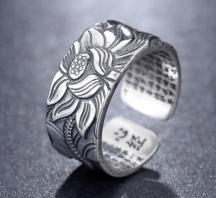Drune | Silberner Lotus Sutra Ring