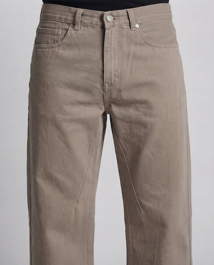 Herren Weite Baumwoll-Twill-Hose mit weitem Bein und geradem Schnitt Drune