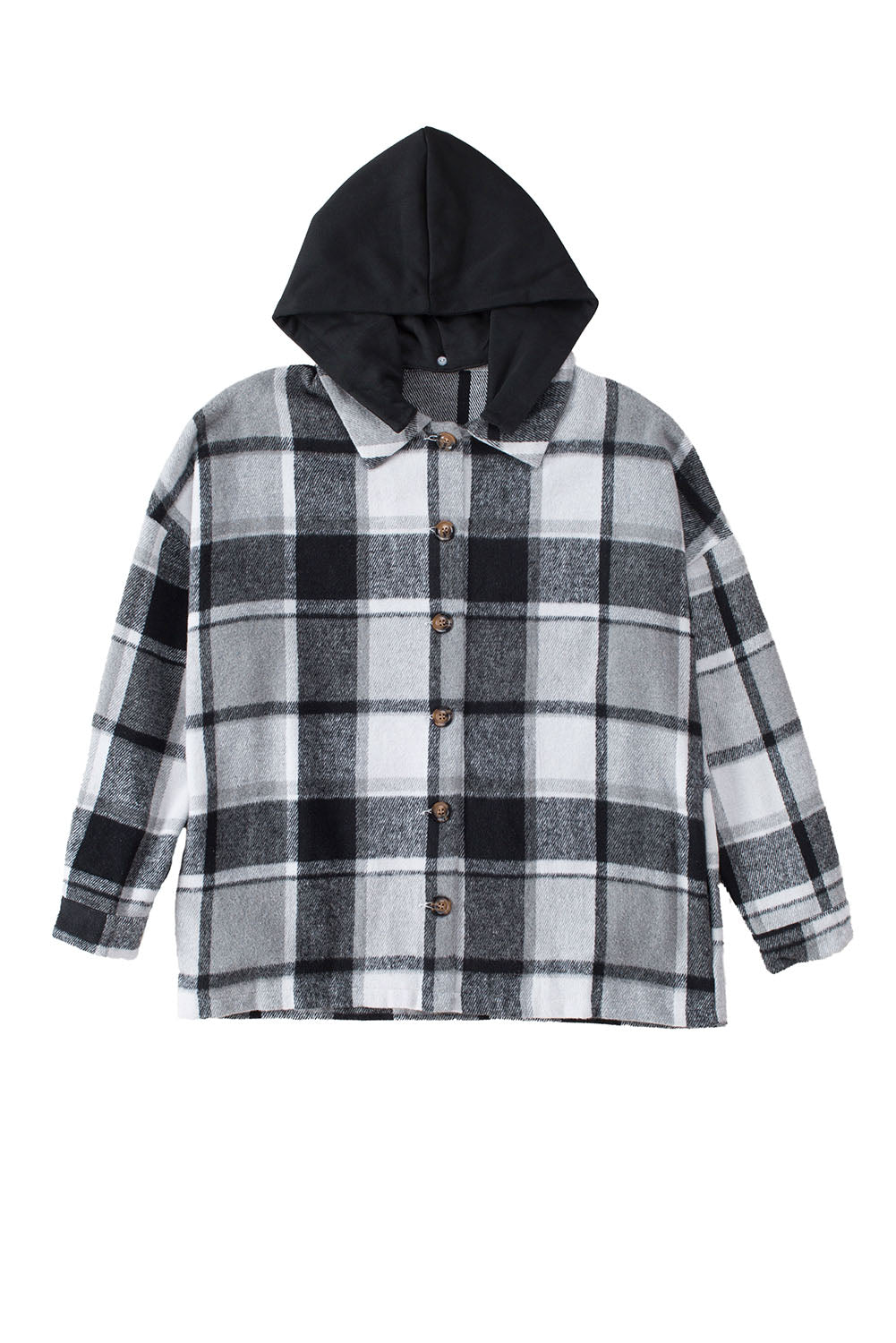 Drune | Gitterhemdenjacke mit Kapuze Polyester Lässig und Trendy