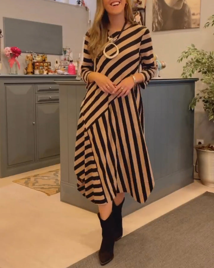 Drune | Gestreiftes Lockeres Freizeitkleid