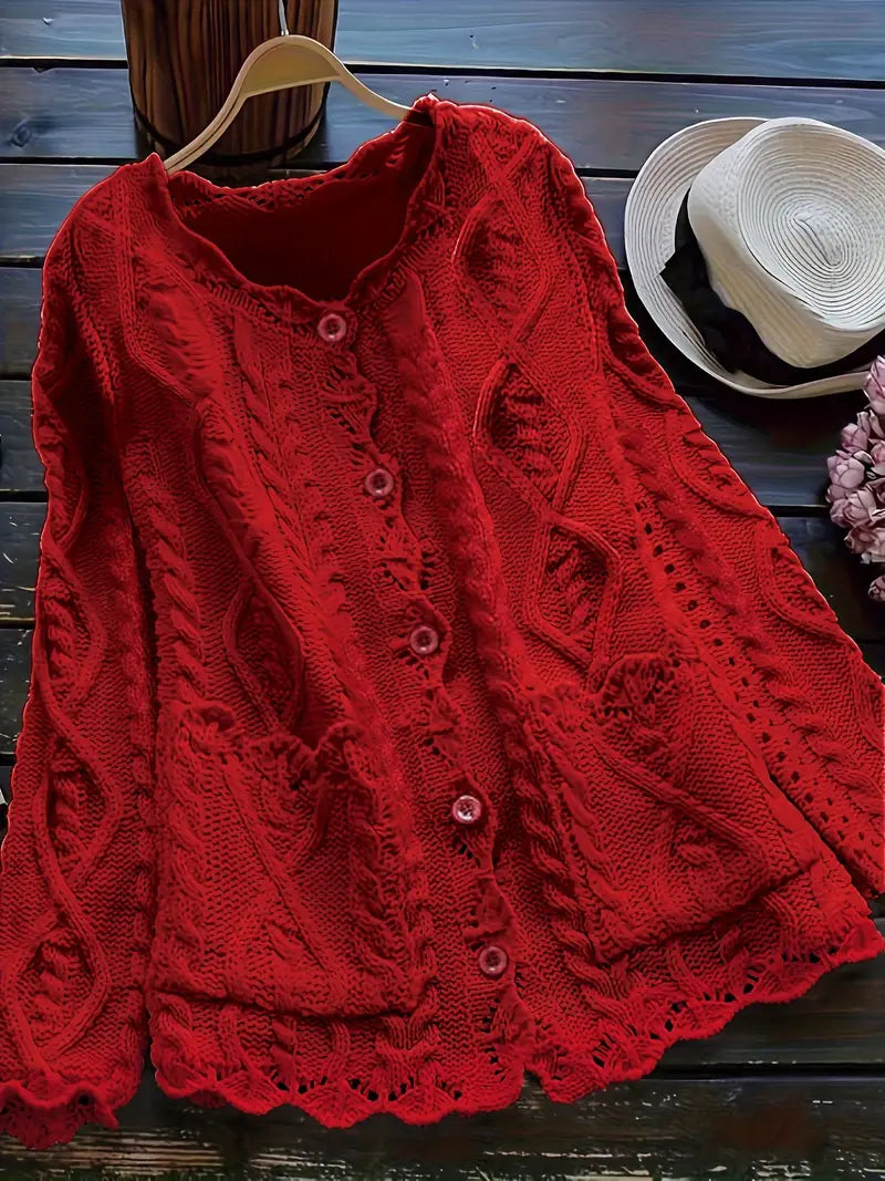 Drune | Damen-Kabelstrickjacke