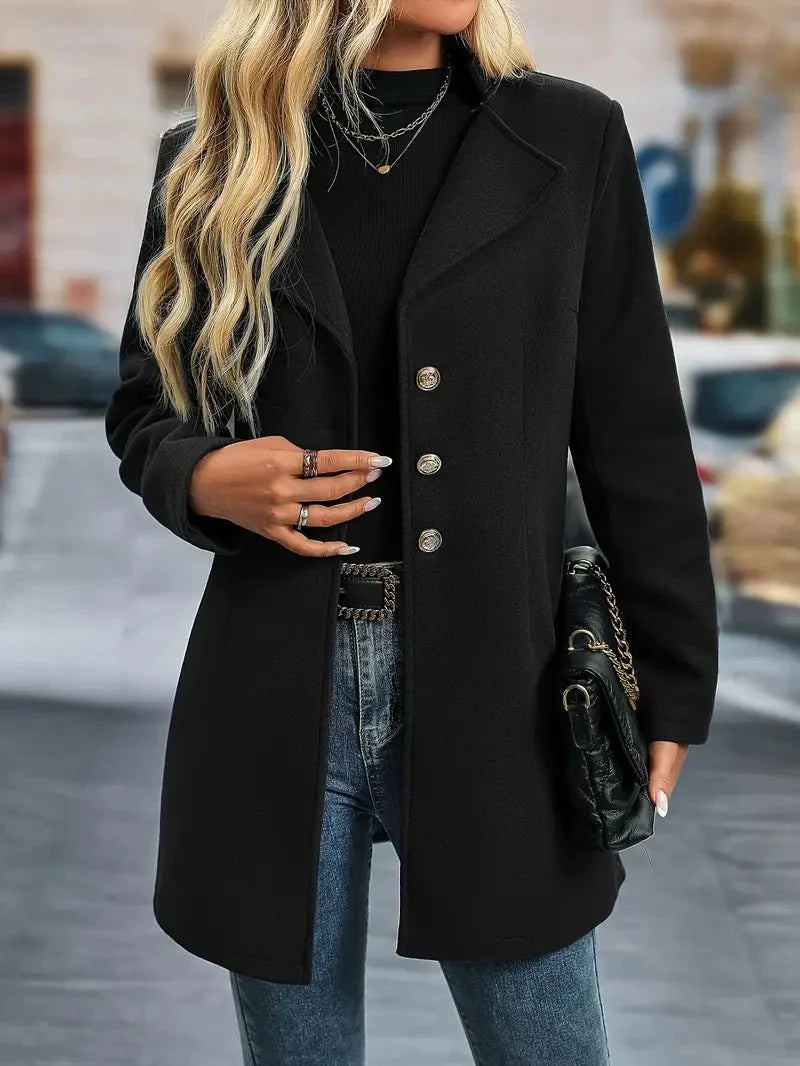 Drune | geknöpfter Blazer-Mantel - Elegante maßgeschneiderte Passform - Wollmischung - Lässiger schicker Layer